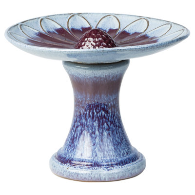 Iarrobino Ceramic Pedestal Birdbath