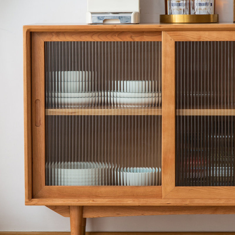 Buffet de rangement multifonctionnel en bois massif, 33.46" H x 47.24" W x 15.74" D