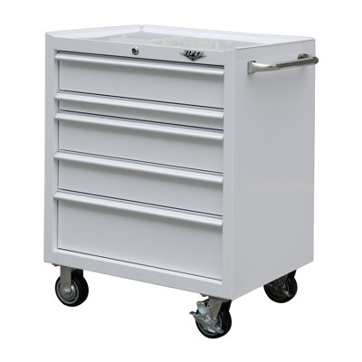 30'' W 5 -Drawer Steel Bottom Rollaway Chest with Wheels