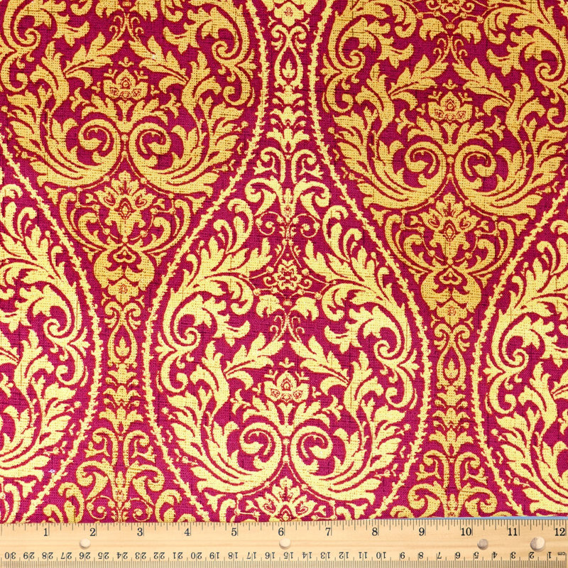 Tissu de couture à imprimé cachemire rouge 54% Waverly 100% coton par The Yard (D013G0115)