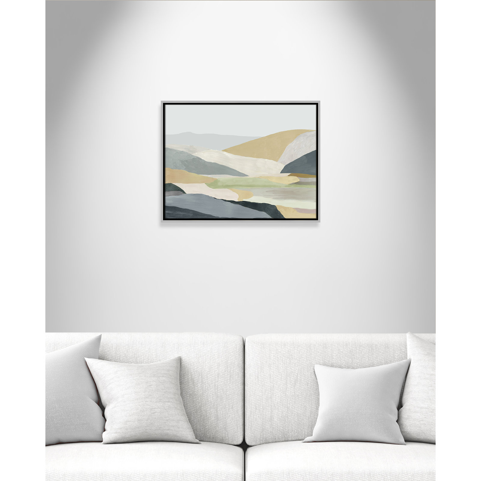 Blair "Warm Hills I" Painting, Silver Canvas , 19.5" H x 25.5" W x 2" D