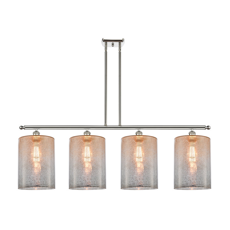Luminaire suspendu tambour 4 lumières Dublin, Mercurisé, Nickel poli