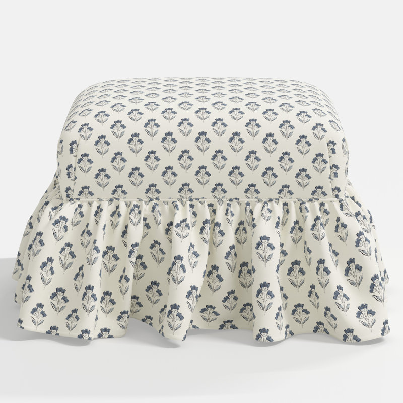 June Upholstered Ottoman, Francie Blue