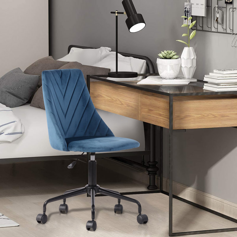 Heider Velvet Office Chair, Blue