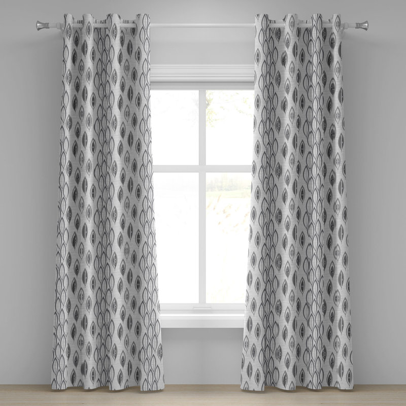 Rideau décoratif à 2 panneaux avec œillets East Urban Home, 50 po, gris et gris pâle, L 50 po x L 108 po