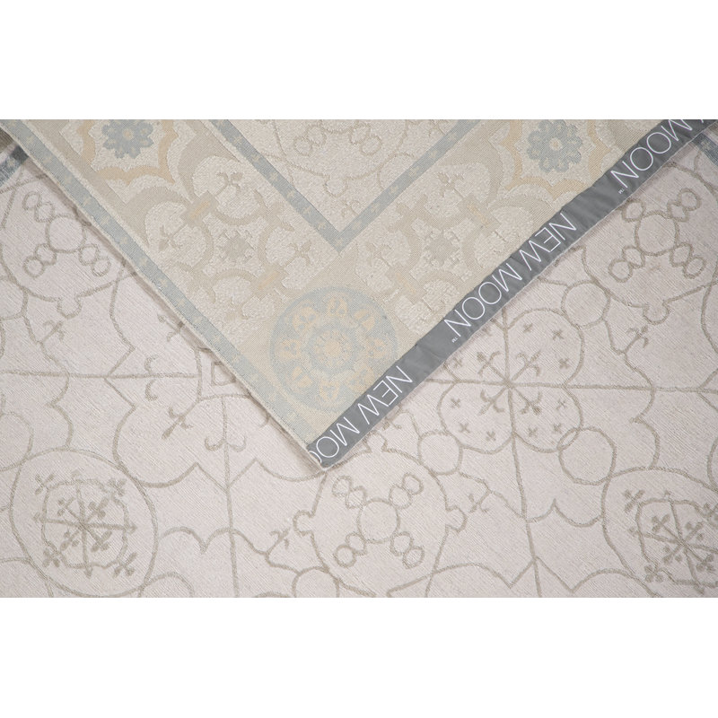 Castile Oriental Area Rug in Ivory/Silver/Platinum, Rectangle 4' x 6'