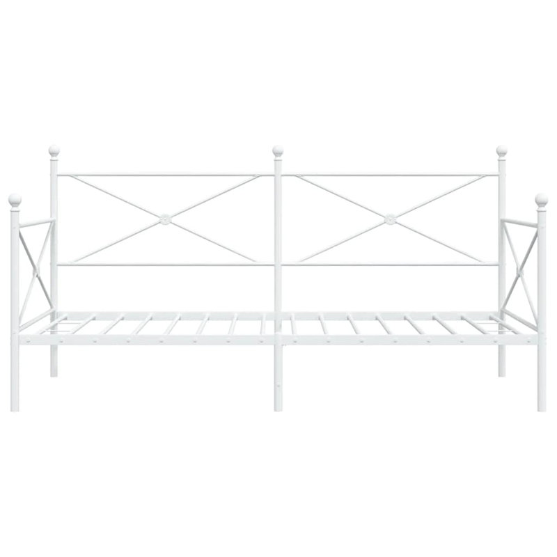 Day Bed Without Mattress Steel, 105.5 x 197cm, White, Trundle Included