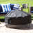 Johns Two-Tone Fire Pit Cover with Drawstring Closure - 18" x 48" - Gray/Black-535170662-423187041