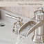 Robinet de salle de bain pour lavabo à 3 trous en nickel brossé à 3 trous avec évier escamotable, robinet à deux poignées, robinet de meuble-lavabo et robinet-118499379