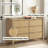 Rattan 6 Drawer Dresser for Bedroom, 47.2″ W Modern Wide Chest of Drawers, Wood Storage Organizer for Clothes, Entryway, Hallway, Nursery or Living Room, Oak