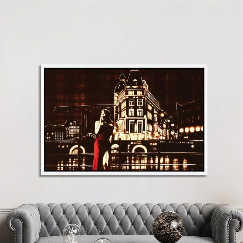My Night, My Town by Max Zorn - Print on Canvas, 152.5 cm H x 101.5 cm W, White Framed