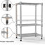 Étagère grillagée utilitaire en acier à 3 niveaux de 450 lb pour grille de rangement en métal pour la maison, la cuisine, le bureau, chrome (P 11,8 po x l 17,7 po x H 26,3 po)-444443835