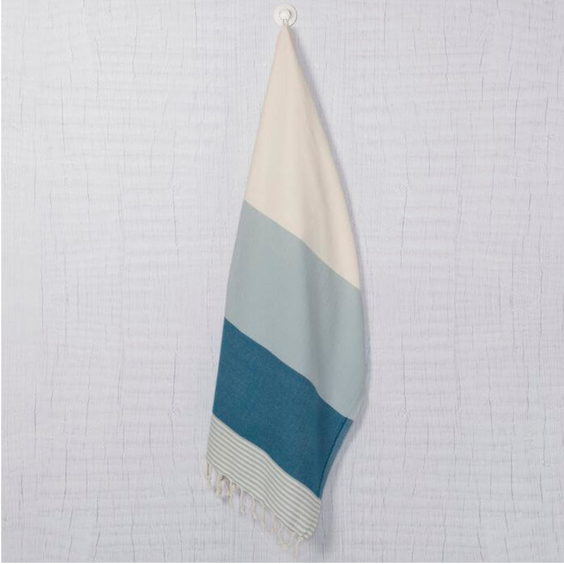 Serviette de plage Malkhas Luxury, Bleu clair / pétrole