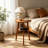 Solid wood double-layer round side table