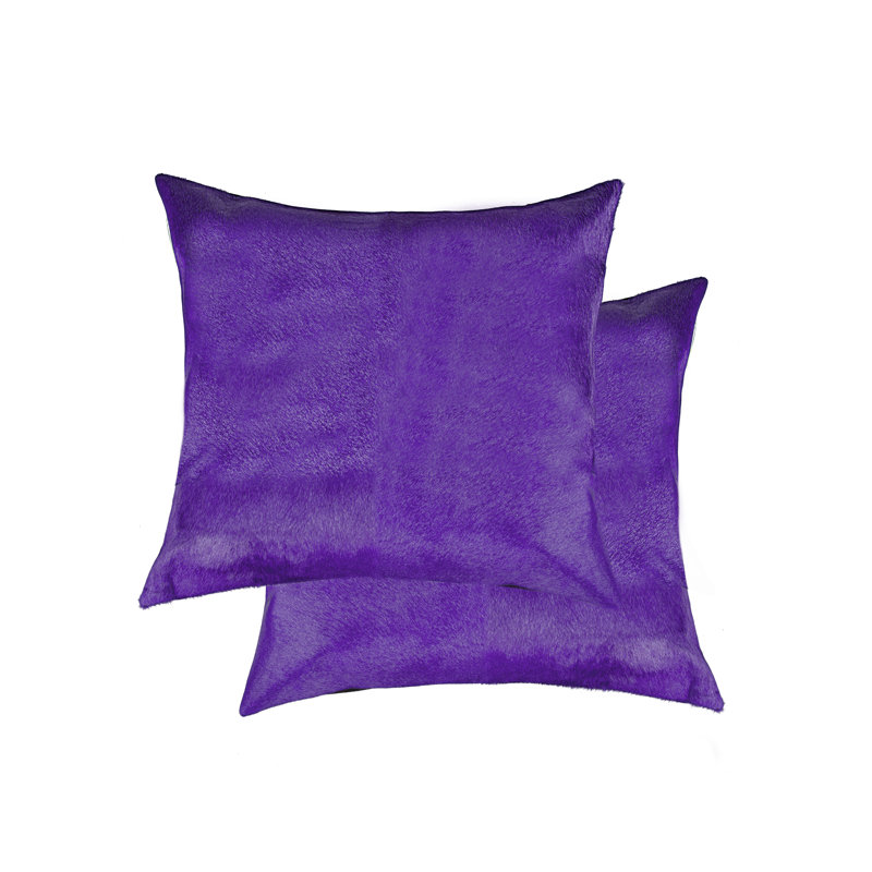  Cowhide Throw Pillow, Purple