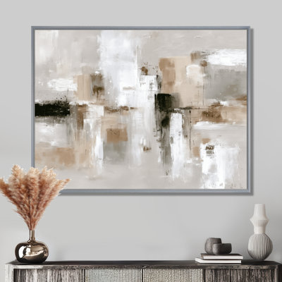 "Brown and Black Brushstroke", peinture abstraite sur toile brune