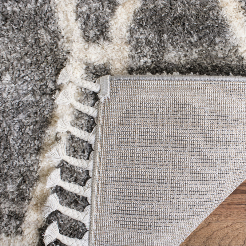 Triplett Fringe Shag Performance Geometric Rug, Runner 2' x 8'