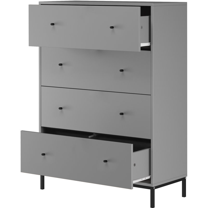 Ivian 4 - Drawer Chest of Drawers, Grey