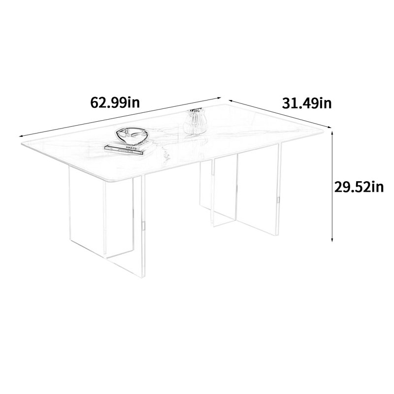 Table de salle à manger French Levitation, H 29,52 po x L 62,99 po x l 31,49 po