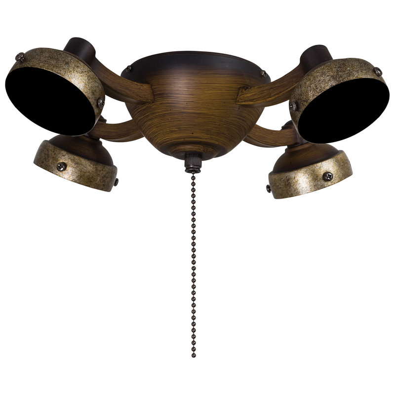 Belcaro Walnut 4-Light Steel Ceiling Fan Light Kit