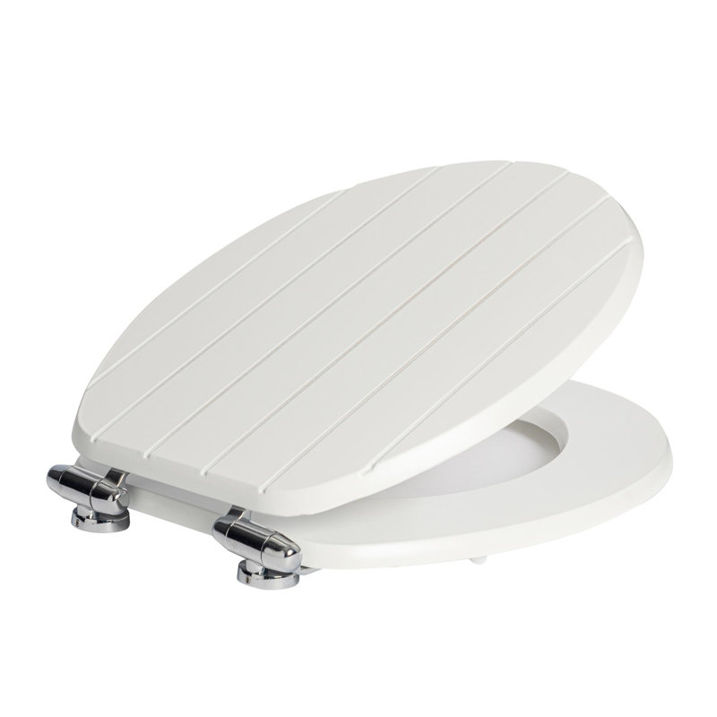 Harbour Housewares - Wooden Soft Close Toilet Seat, White