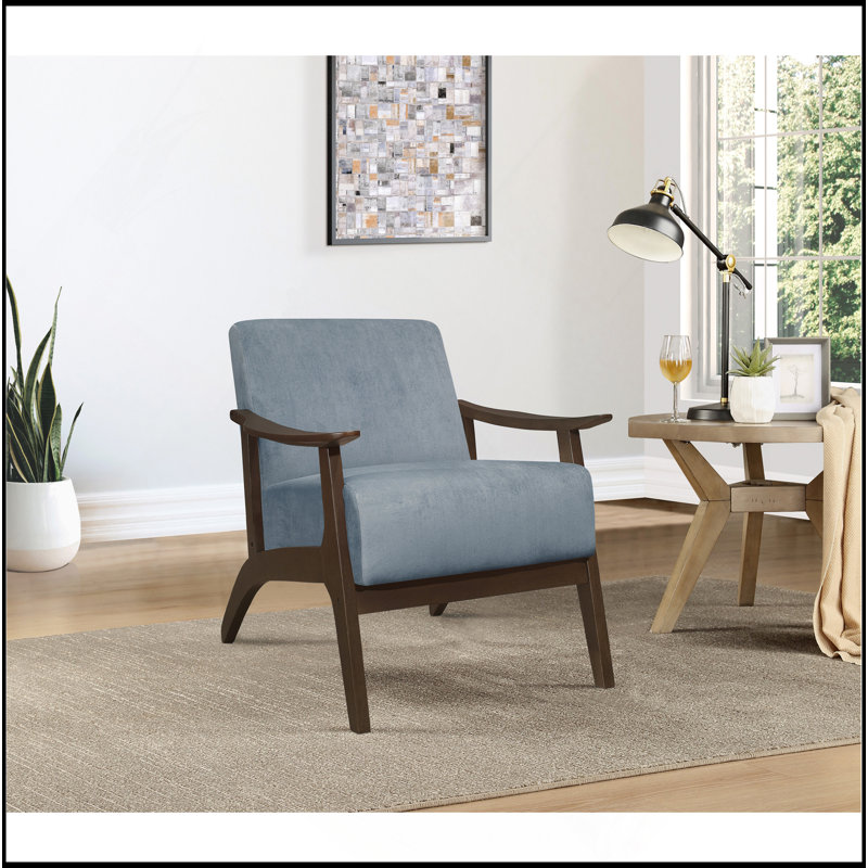 Chaise d'appoint moderne en velours 1pc, Bleu gris