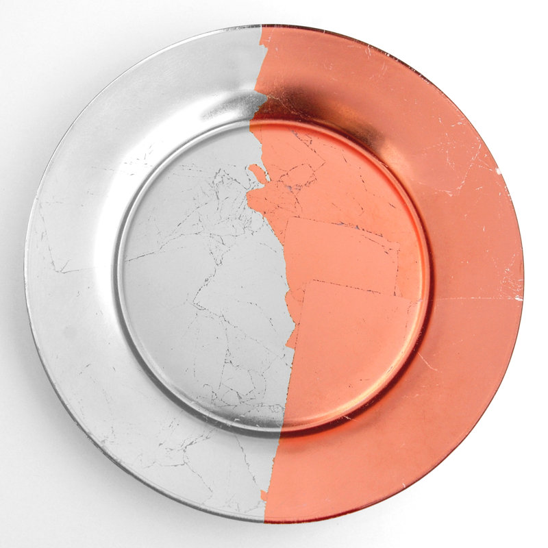 7.5" Appetizer Plate, Silver/Rose Gold