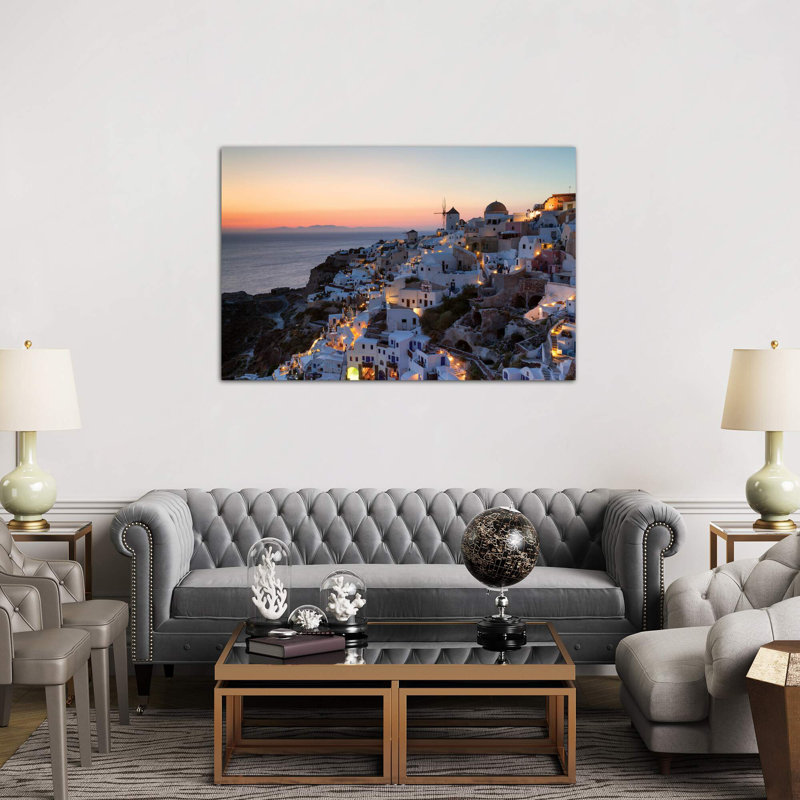 Romantic Sunset In Santorini by Matteo Colombo - Wrapped Canvas Print, 101.6 cm H x 66.04 cm W x 1.91 cm D