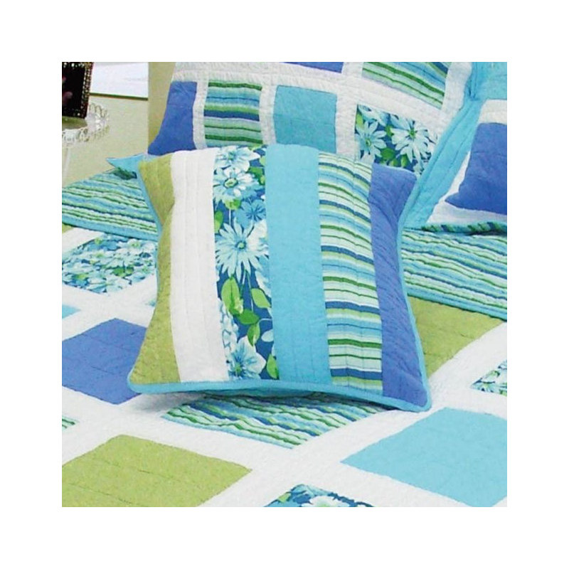 Ocean Patchwork Cotton Throw Pillow