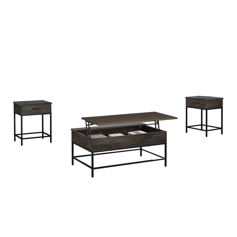 Ensemble de 3 tables basses et tables de bout Cliff