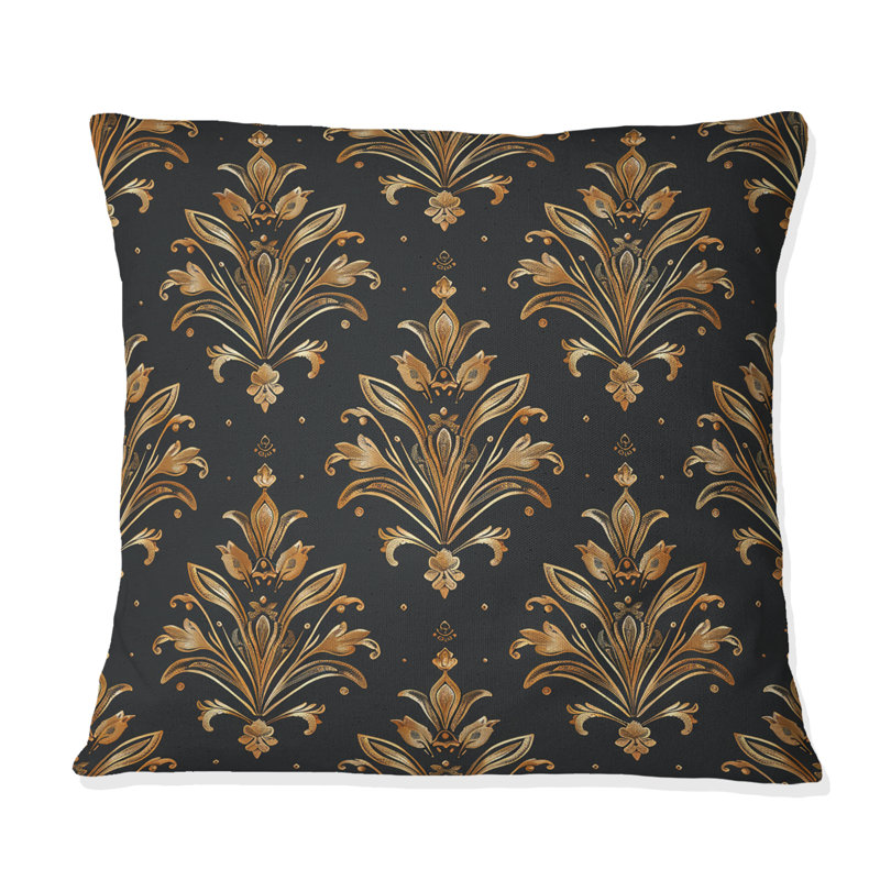 Glam Damask Pattern III - Glam Throw Pillow, 16"H x16"H