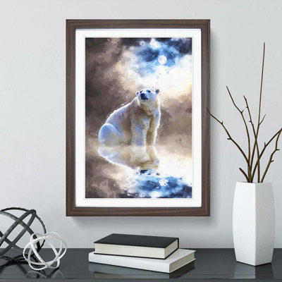 Polar Bear in Abstract - Framed Print