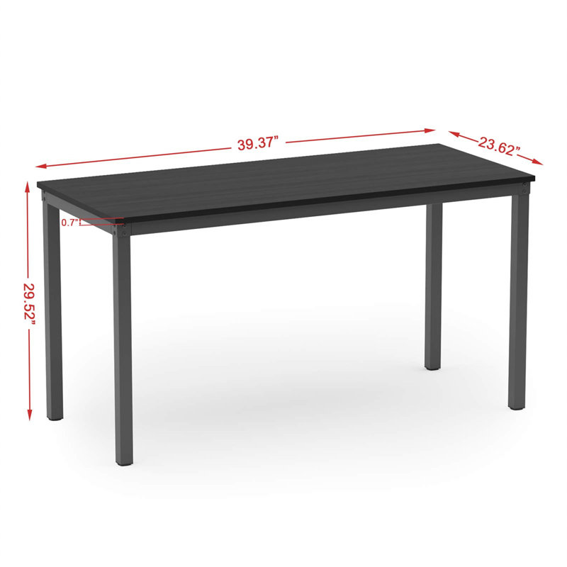 Bureau d'écriture Damera, Noir, Noir, H 29,53 po x l 39,37 po x P 23,62 po