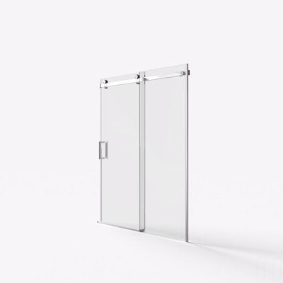 56-60"W X 72"H Frameless Sliding Shower Door,5/16" (8Mm) Thick Tempered Clear Glass,Double Side Easy Clean Coat