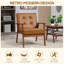 HOMCOM Armchair PU Leather Accent Chair Rubber Wood Frame Brown