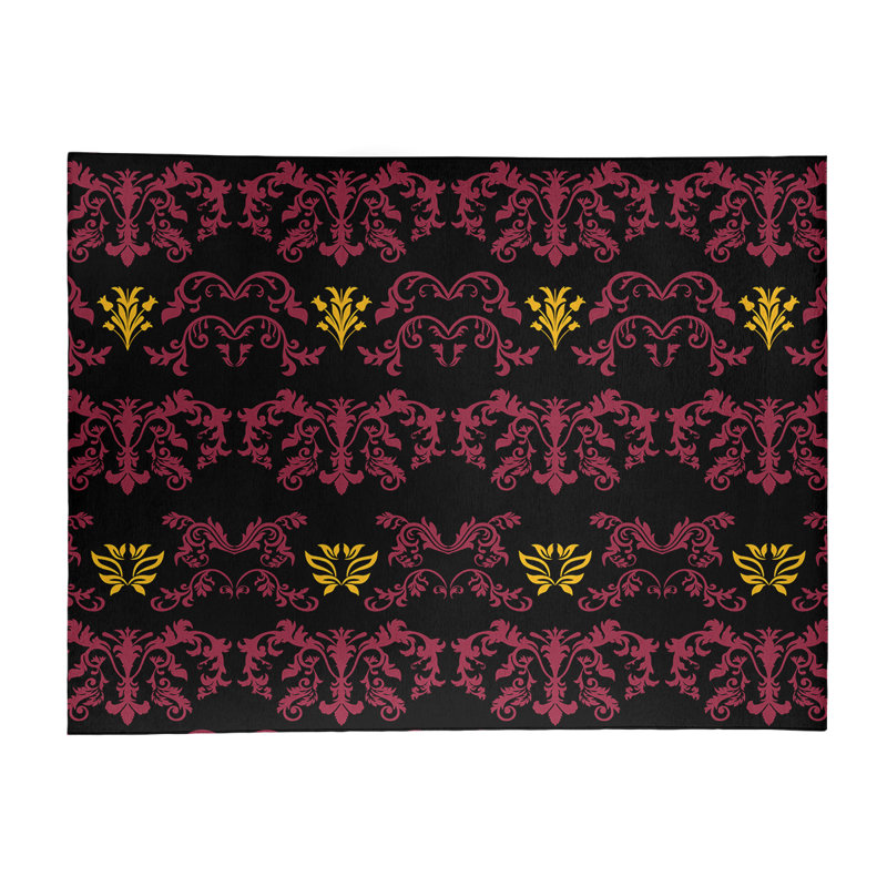 Damask Indoor Rug, Rectangle 9' x 12'