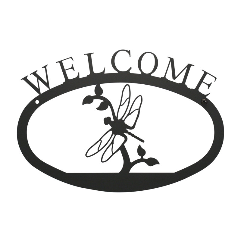 Dragonfly - Welcome Sign  Large, 7.88" H x 11.38" W x 0.05" D