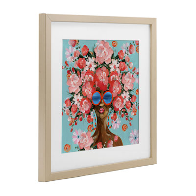 «Sunning In Florals», reproduction sous verre encadrée, conception par Yvette St. Amant