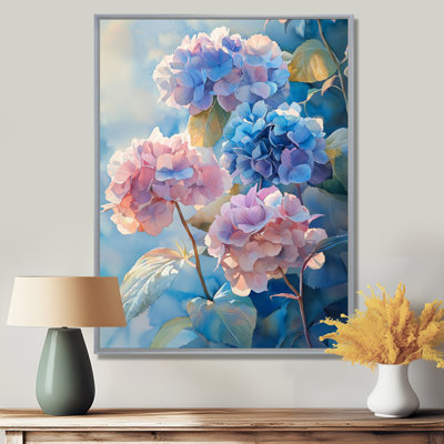 Hydrangeas In The Morning Light II - Hydrangea, reproduction d'art sur toile encadrée