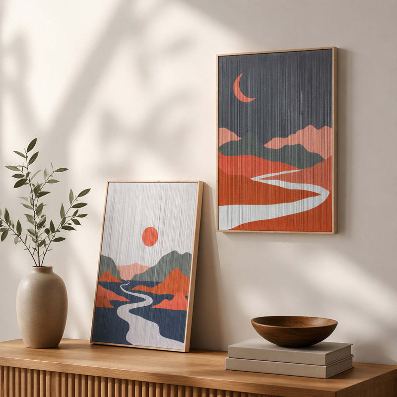 Décoration murale 26,5 "x 38,5" à motif de pampilles, décoration murale pour le salon, la chambre à coucher, le bureau et le couloir