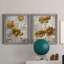 Or et argent Flowerfield I - ensemble de 2 peintures sur toile encadrées-1822273988-1822273991