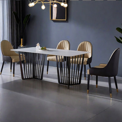 Rectangular design sintered stone dining table
