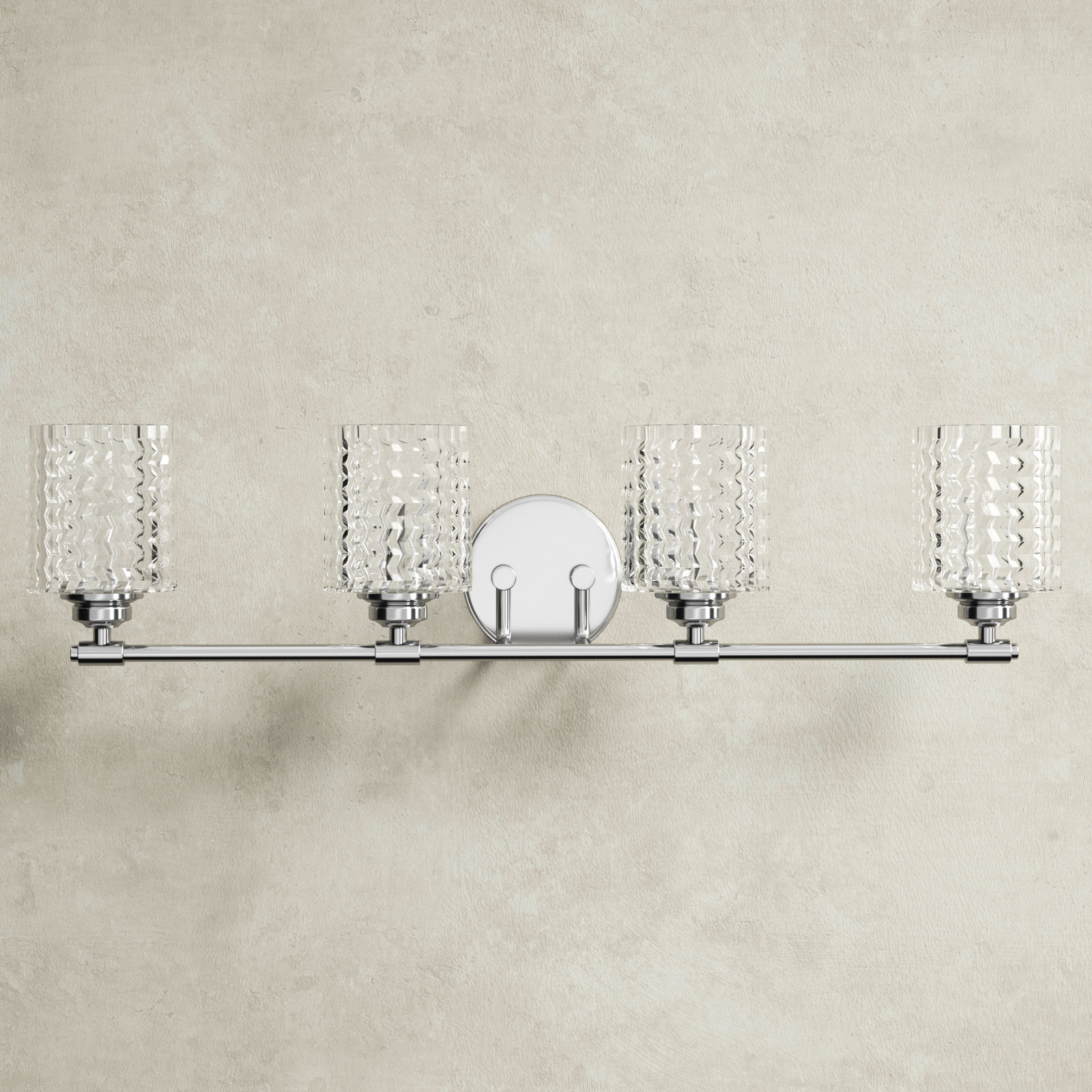 Adley 4 Light Frosted Dimmable Vanity Light, Chrome