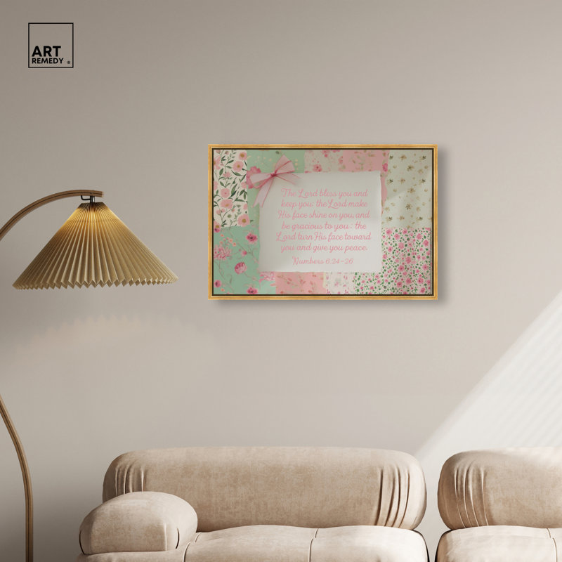 Art Remedy, Lord Bless You, art mural chrétien, toile encadrée, cadre doré, 30 x 20, H 21 po x l 31 po, Encadrement doré