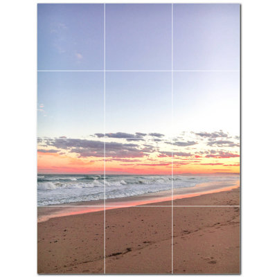 Sunset Photo 4.25'' x 4.25'' Satin Ceramic Decorative Mural