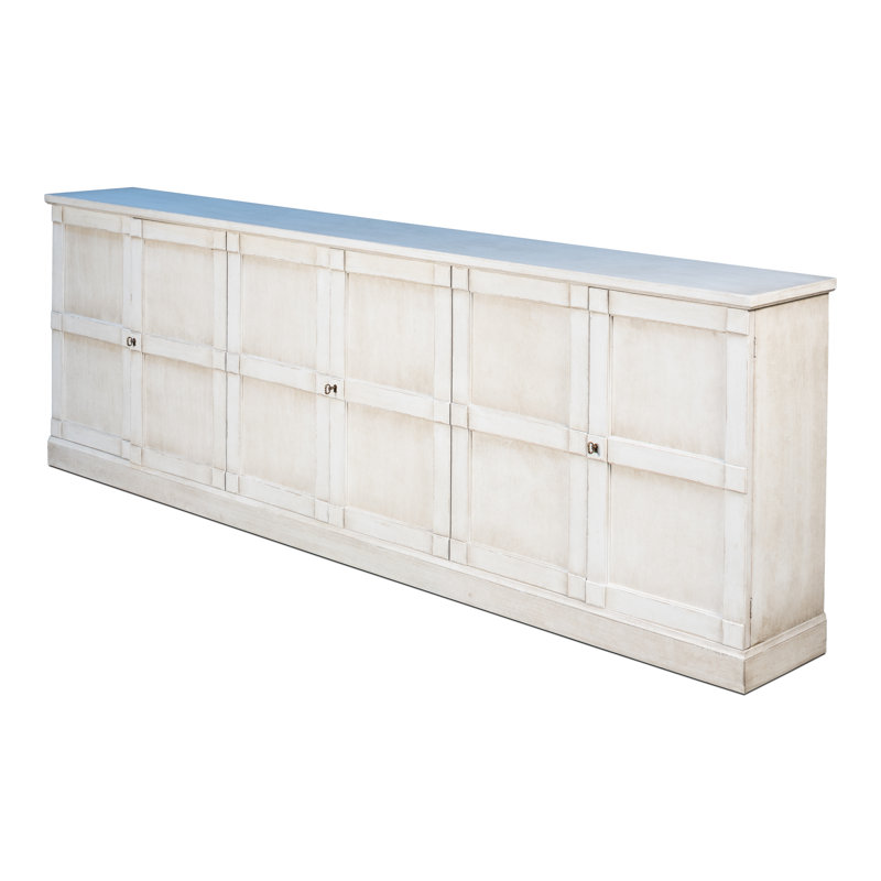 Boxholm 112'' Solid Wood Sideboard, White/White