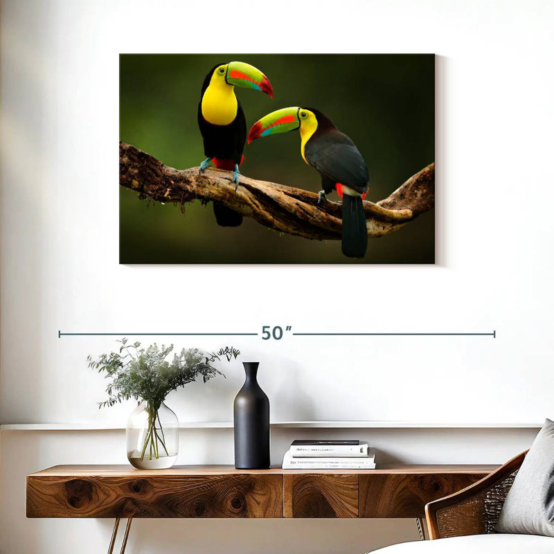 Brampt Toucans On Branch, 24" H x 36" W