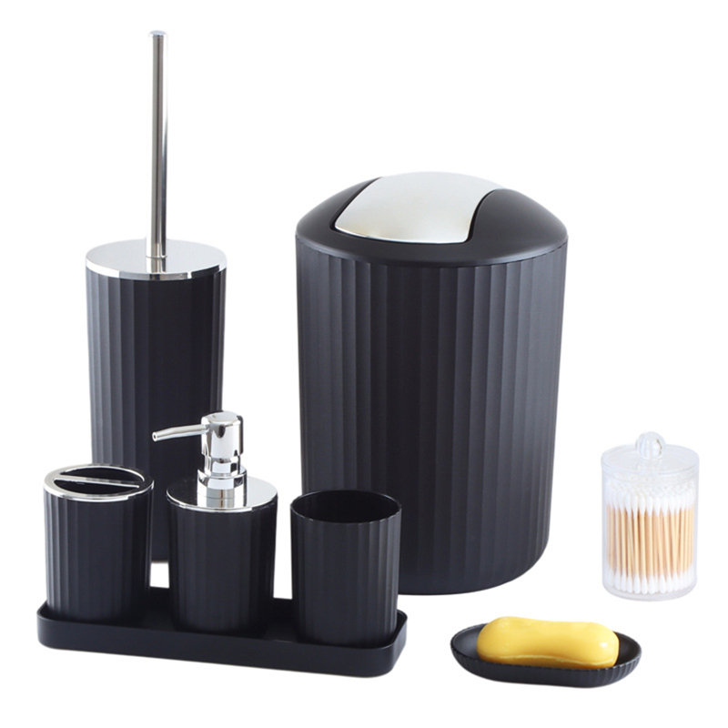 8Pcs / ensemble porte-brosse à dents distributeur de lotion porte-brosse à dents porte-savon organisateur de plateau de rangement accessoires de salle de bain