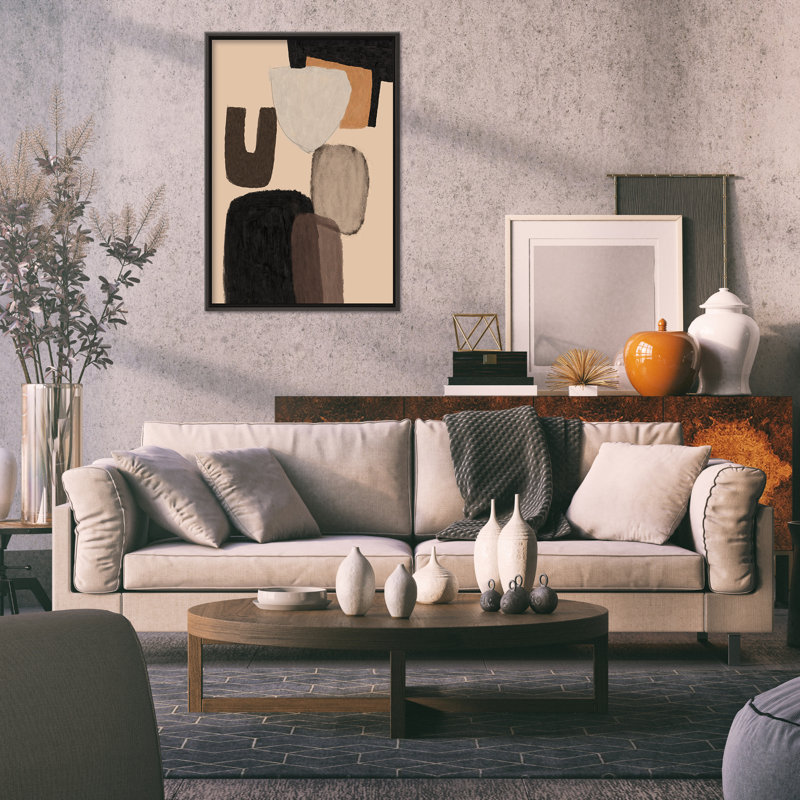 Ethereal Opulence: Luxurious Abstract Symphony In Brown, Black, And Beige, 48" H x 32" W