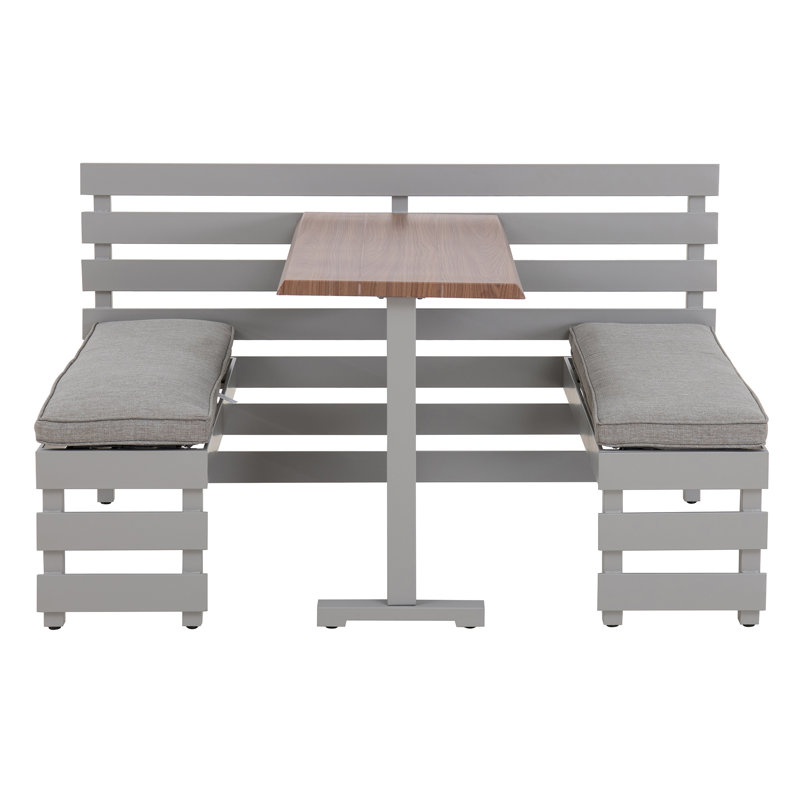 Steel Garden Dining Set Lagos - 142cm X 128cm, grey